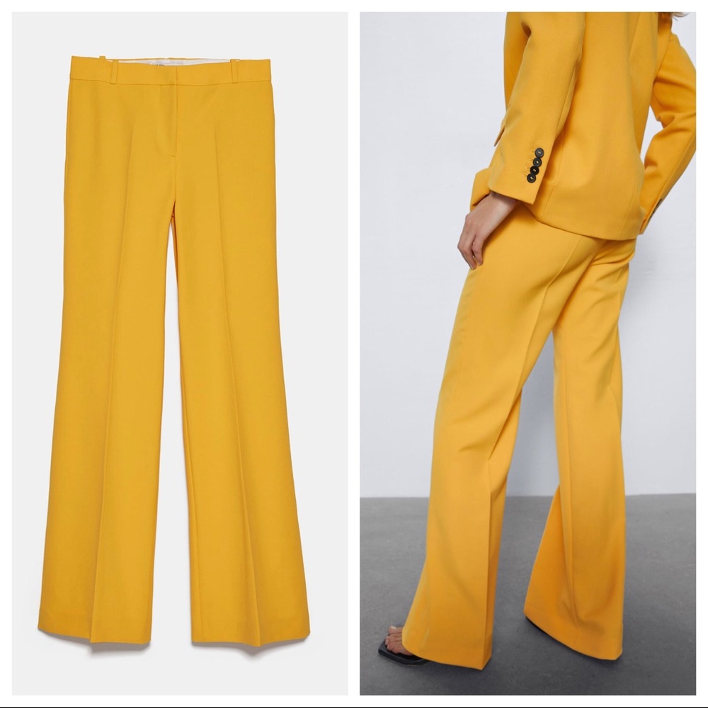 ZARA FLARED YELLOW PANTS